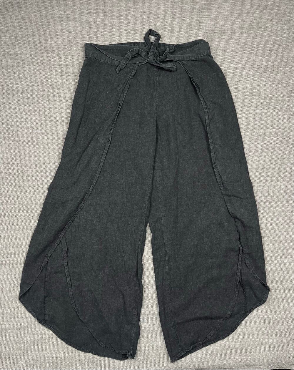 Patagonia Island Garden Pants Womens Medium Washed Black Hemp Blend Boho